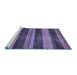 Sideview of Machine Washable Abstract Blue Modern Rug, wshabs76blu