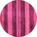 Round Machine Washable Abstract Pink Modern Rug, wshabs76pnk