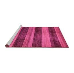 Sideview of Machine Washable Abstract Pink Modern Rug, wshabs76pnk