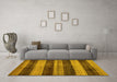 Machine Washable Abstract Yellow Modern Rug in a Living Room, wshabs76yw