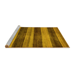 Sideview of Machine Washable Abstract Yellow Modern Rug, wshabs76yw