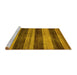 Sideview of Machine Washable Abstract Yellow Modern Rug, wshabs76yw