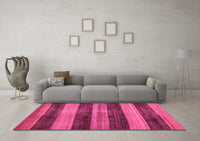 Machine Washable Abstract Pink Modern Rug, wshabs76pnk