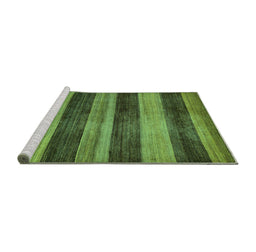 Sideview of Machine Washable Abstract Turquoise Modern Area Rugs, wshabs76turq