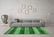 Machine Washable Abstract Emerald Green Modern Area Rugs in a Living Room,, wshabs76emgrn