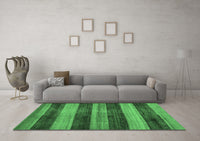 Machine Washable Abstract Emerald Green Modern Rug, wshabs76emgrn