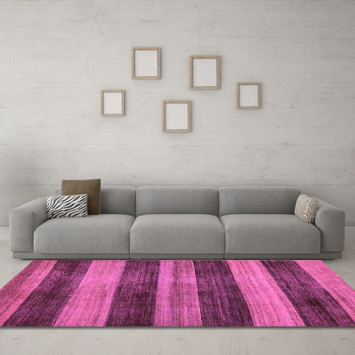 Machine Washable Abstract Purple Modern Area Rugs in a Living Room, wshabs76pur