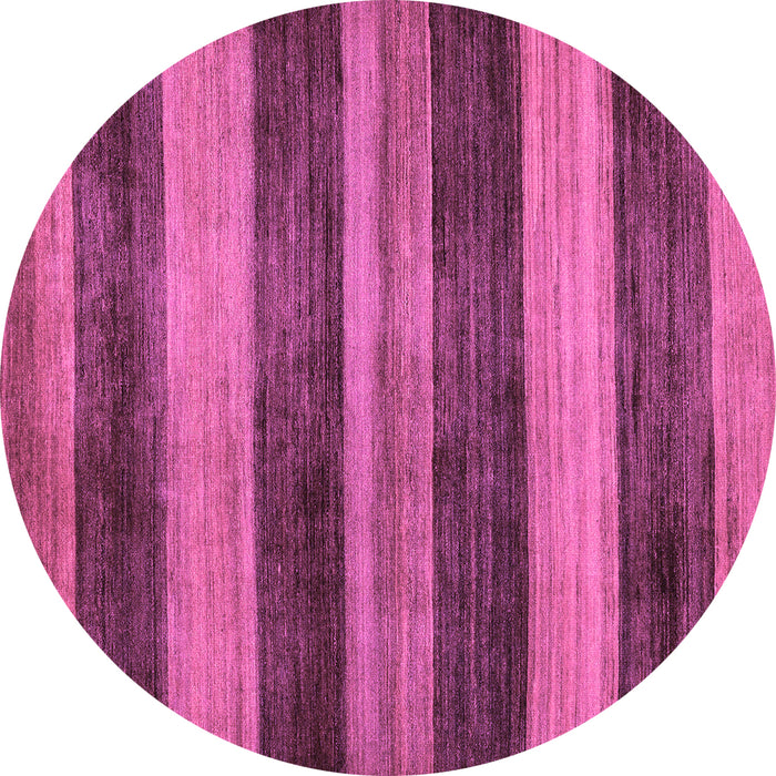 Round Machine Washable Abstract Purple Modern Area Rugs, wshabs76pur