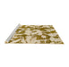 Sideview of Machine Washable Abstract Sun Yellow Rug, wshabs770