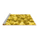 Sideview of Machine Washable Abstract Yellow Modern Rug, wshabs770yw