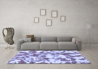 Machine Washable Abstract Blue Modern Rug, wshabs770blu