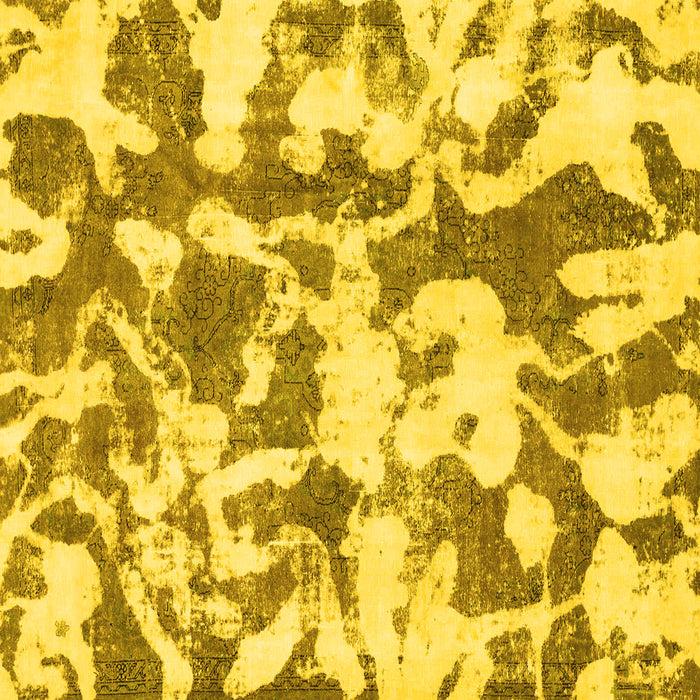 Square Machine Washable Abstract Yellow Modern Rug, wshabs770yw