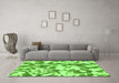 Machine Washable Abstract Green Modern Area Rugs in a Living Room,, wshabs770grn