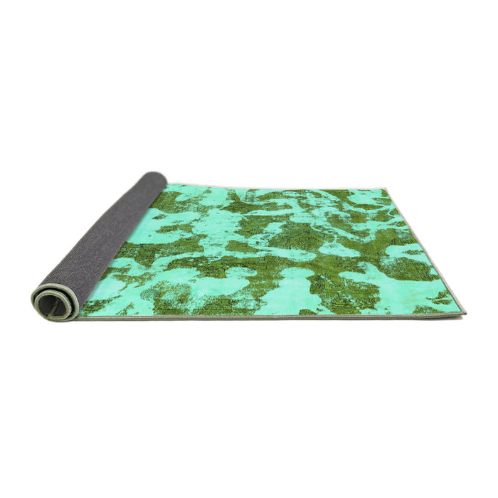 Sideview of Abstract Turquoise Modern Rug, abs770turq