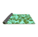 Sideview of Abstract Turquoise Modern Rug, abs770turq