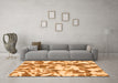 Machine Washable Abstract Orange Modern Area Rugs in a Living Room, wshabs770org