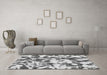 Machine Washable Abstract Gray Modern Rug in a Living Room,, wshabs770gry