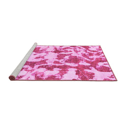 Sideview of Machine Washable Abstract Pink Modern Rug, wshabs770pnk