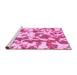 Sideview of Machine Washable Abstract Pink Modern Rug, wshabs770pnk