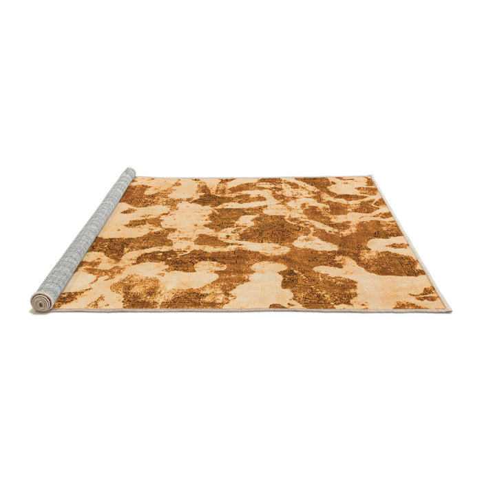 Sideview of Machine Washable Abstract Orange Modern Area Rugs, wshabs770org