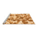 Sideview of Machine Washable Abstract Orange Modern Area Rugs, wshabs770org