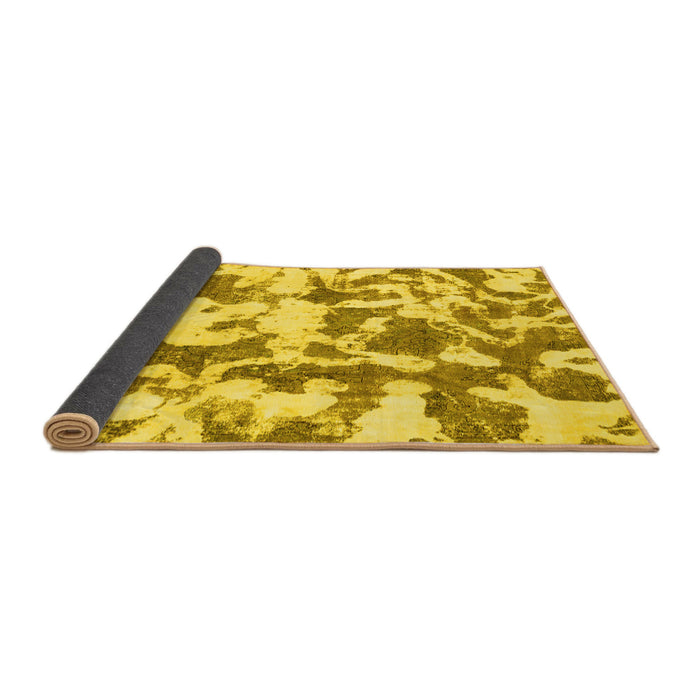 Sideview of Abstract Yellow Modern Rug, abs770yw