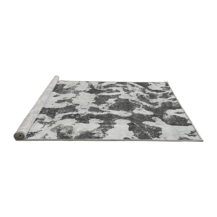 Sideview of Machine Washable Abstract Gray Modern Rug, wshabs770gry