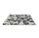 Sideview of Machine Washable Abstract Gray Modern Rug, wshabs770gry