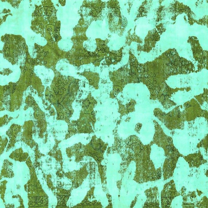 Square Abstract Turquoise Modern Rug, abs770turq