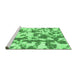 Sideview of Machine Washable Abstract Emerald Green Modern Area Rugs, wshabs770emgrn