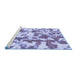 Sideview of Machine Washable Abstract Blue Modern Rug, wshabs770blu