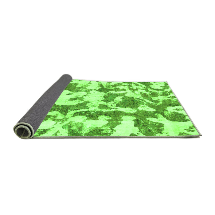 Sideview of Abstract Green Modern Rug, abs770grn