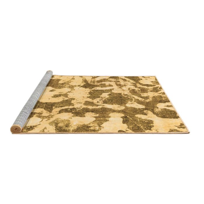 Sideview of Machine Washable Abstract Brown Modern Rug, wshabs770brn