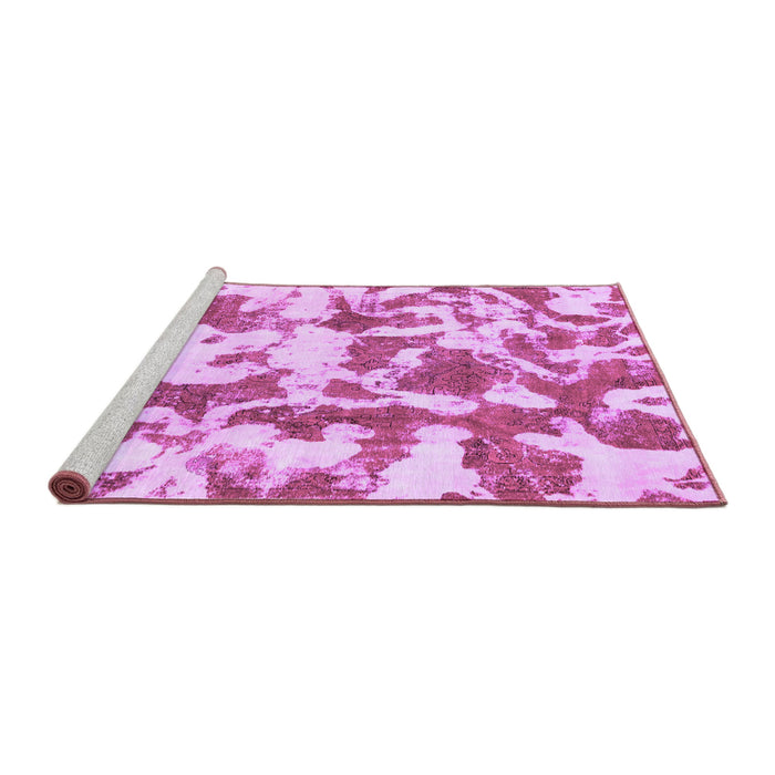 Sideview of Machine Washable Abstract Purple Modern Area Rugs, wshabs770pur