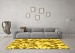 Machine Washable Abstract Yellow Modern Rug in a Living Room, wshabs770yw