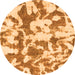 Round Abstract Orange Modern Rug, abs770org