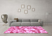 Machine Washable Abstract Pink Modern Rug in a Living Room, wshabs770pnk