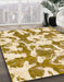 Machine Washable Abstract Sun Yellow Rug in a Family Room, wshabs770