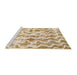 Sideview of Machine Washable Abstract Orange Rug, wshabs771