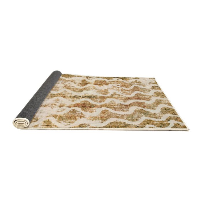 Sideview of Abstract Orange Gold Modern Rug, abs771