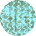 Round Machine Washable Abstract Light Blue Modern Rug, wshabs771lblu