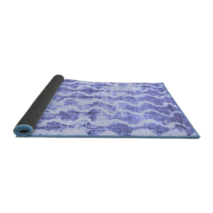 Sideview of Abstract Blue Modern Rug, abs771blu