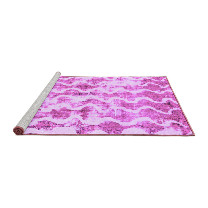 Sideview of Machine Washable Abstract Purple Modern Area Rugs, wshabs771pur