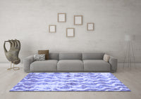 Machine Washable Abstract Blue Modern Rug, wshabs771blu