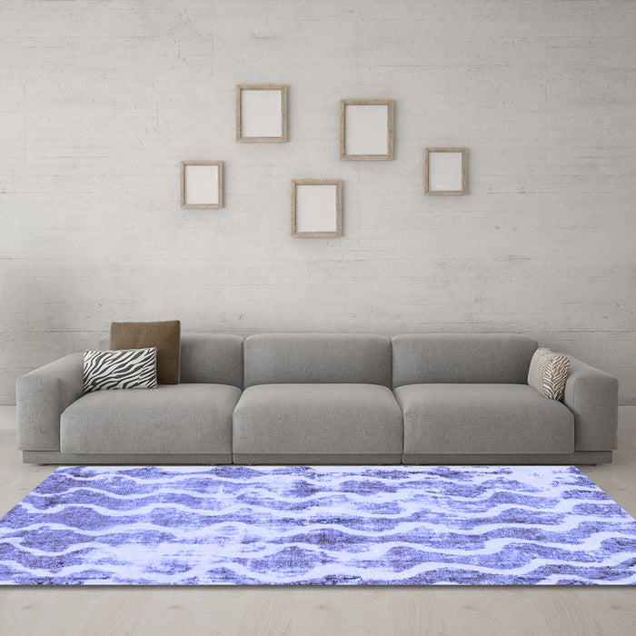 Machine Washable Abstract Blue Modern Rug in a Living Room, wshabs771blu