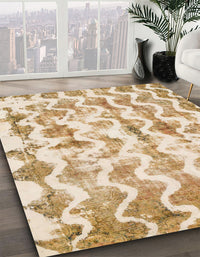 Abstract Orange Gold Modern Rug, abs771