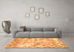 Machine Washable Abstract Orange Modern Area Rugs in a Living Room, wshabs771org