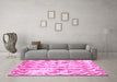 Machine Washable Abstract Pink Modern Rug in a Living Room, wshabs771pnk