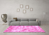 Machine Washable Abstract Pink Modern Rug, wshabs771pnk