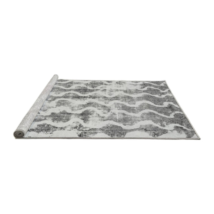 Sideview of Machine Washable Abstract Gray Modern Rug, wshabs771gry